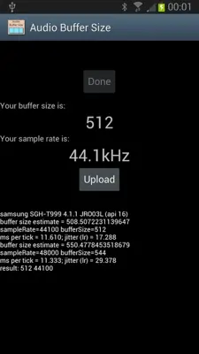 Audio Buffer Size android App screenshot 0